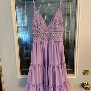 Pink Lily Lilac Ruffle Mini Dress